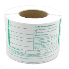 DryFur Pet Shippers Declarations Animal Airline Transportation Labels (roll of 500)