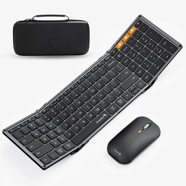 ProtoArc XKM01 Tri-Fold Bluetooth Keyboard and Mouse Combo - Color: Space Gray