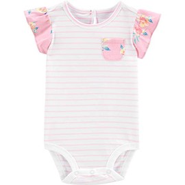 OshKosh B'Gosh baby-girls Bodysuit, Pink/White Stripe, 9 Months