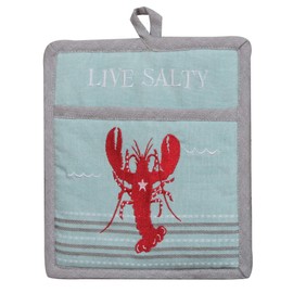 Live Salty Lobster Embroidered Pocket Mitt