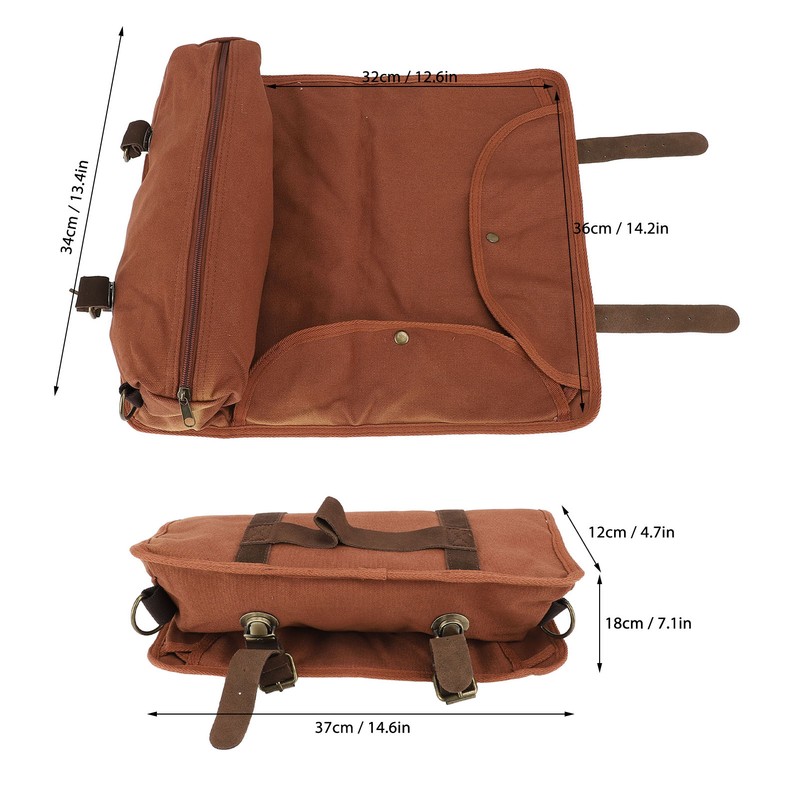 Bartender Tool Bag Canvas Leather Bartender Roll Bag Portable Multiple