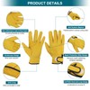 MECCANIXITY Goatskin Leather Work Gloves with Hook and Loop, Driver