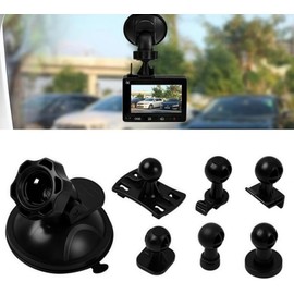 COZERI 7-piece set navigation mount, dashcam mount, 6 types of connections + suction cup base, universal holder for vehicle video recorder, compatible with dash cam, GPS