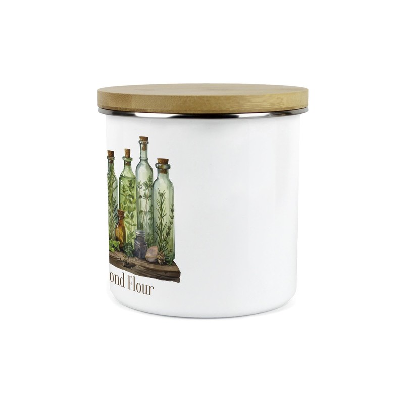 Almond Flour Storage Canister - Green Herb Oils 1.2L Enamel