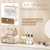 Makeup Organizer with Drawer for Vanity, 2 Tier 5 Zones