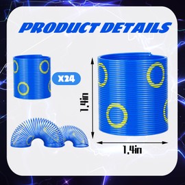 YHJIG 24Pcs Blue and Golden Rings Birthday Favors Set, Cartoon Theme Party Supplies,Blue and Golden Rings Party Decorations, Video Games Parties Favors