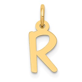 Bonyak Jewelry Small Slanted Block Letter R Initial Charm in 14K Yellow Gold Stunning