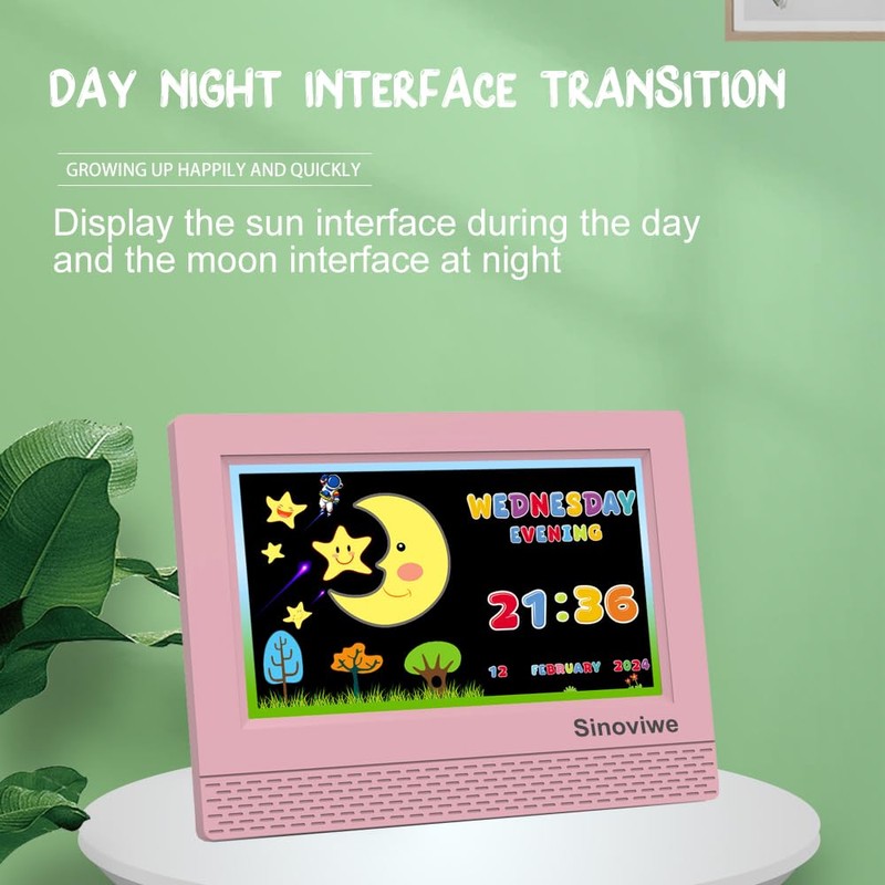 Sinoviwe Digital Alarm Clock with 7'' HD Screen, Calendar Function,It