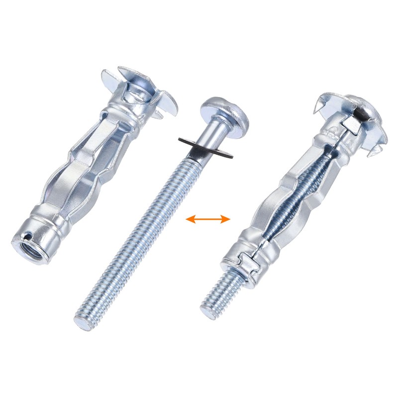 sourcing map M4x32mm Hollow Drive Wall Bolt Screws Zinc Plated