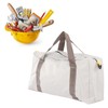 Canvas Tool Bag with Wide Mouth, Grey, Waterproof Storage Handbag