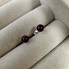 Sterling Silver & 4mm Garnet Stone Stud Earrings