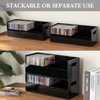 MyGift Modern Premium Black Acrylic Stackable CD Holder Racks with