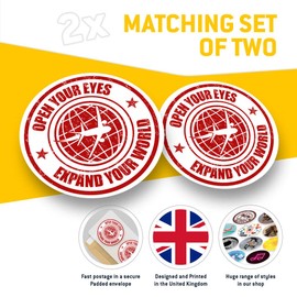 Vinyl Stickers (Pack of 2) 10cm - World Travel Airplane Travelers Stickers for Laptops, Tablets, Luggage, Scrapbooking, Fridges, 5574