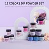 EODCI Nagel Dip Pulver Set, 12 Farben Valentinsnagelkunst Starter Maniküre