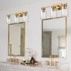 A1A9 3-Light Bathroom Vanity Light, Modern Brushed Gold Wall Lights