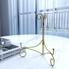 Gold Metal Easel Plate Stand, Decorative Iron Plate Holder for