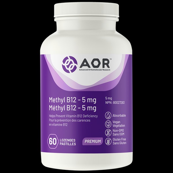 AOR Methyl B12 5mg (Formerly known as Methylcobalamin) 60 Lozenges