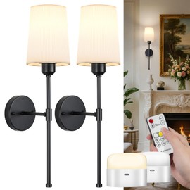 NookNova Battery Operated Wall Sconces Set of 2, Rechargeable Wall Sconce 13000mAh Gold Wireless Wall Sconces with Remote Battery Powered Sconces Decor Set of 2 Wall Lights for Living Room Bedroom