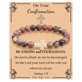 Inspirational Cross Bracelet Confirmation Gift for Women Christian Bracelet Elastic Bracelet Graduation Cheer up Gifts for Her Best Friend Sister Gift from Sister Catholic Religious Easter Gifts