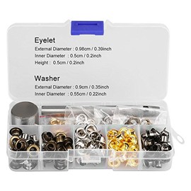Ojal ojales conjunto arandelas sujetador para ropa de artesanía de cuero Accesorios de costura con 3 piezas de trabajo hecho a mano conjunto de herramientas(4mm*220)