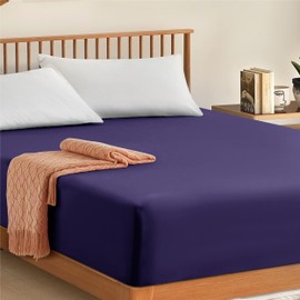 My home store Egyptian Cotton Fitted Sheet 300TC Hotel Quantity 30 cm Fitted Bedsheets (Navy Blue, King)