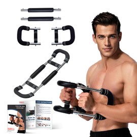 MUZMDNI Twister Arm and Chest Trainer Equipment Adjustable Spring Workout Bar Fitness, Forearm Triceps Chest Enhanced Exercise Strengthener, Upper Body Strength Training Machine for Men