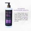 Shampoo Matizador para canas, Shampoo matizador morado y tonos cobrizos,