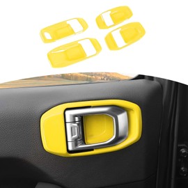 RT-TCZ for Jeep JL Inner Door Handle Bowl Cover Trim for Jeep Wrangler JL JLU Gladiator JT 2018-Present Yellow Interior Accessories 4pcs