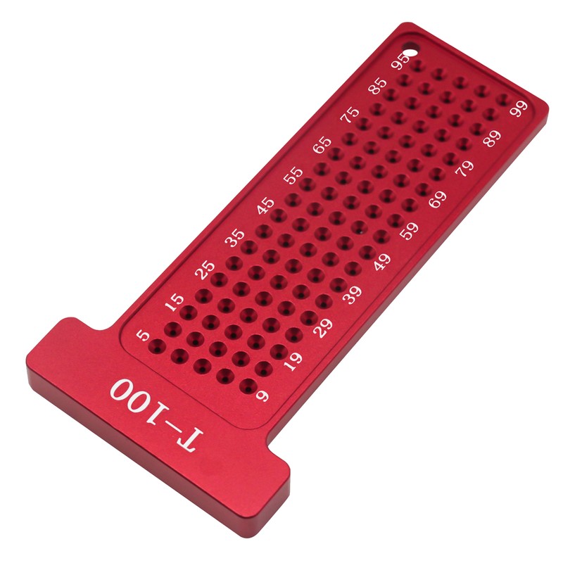 Hole Positioning Ruler Aluminum Alloy 100mm Metric Scale T Ruler