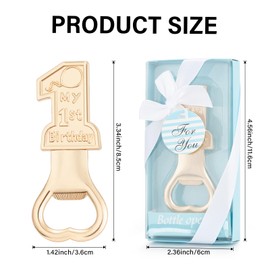 Orlabno 24 Packs 1st Birthday Party Favor and Souvenir Bottle Opener - Perfect Return Gifts for Guest and Decorations for Baby's First Birthday Party (24, Blue)