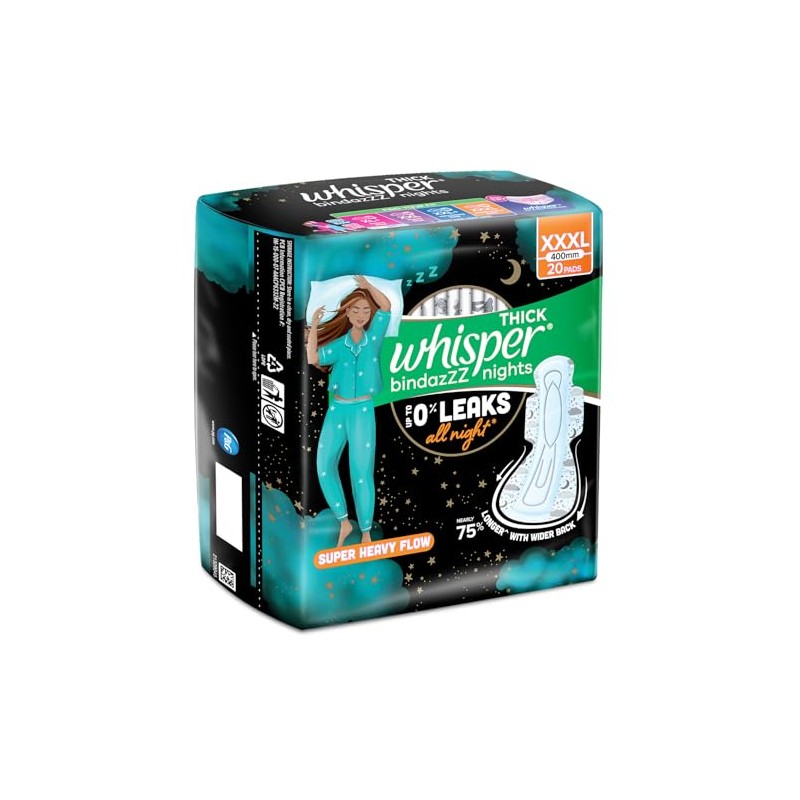 Whisper Ultra Night - Almohadillas sanitarias para mujer, XXXL 20