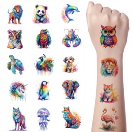 Animals Temporary Tattoos for Kids - 60Pcs Cute Tattoo Stickers for Girls Boys Body Arm Shoulder, Birthday Party Decoration Supplies Gifts