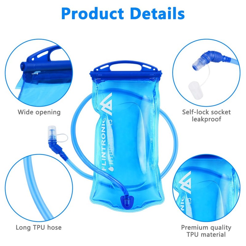 flintronic Hydration Bladder 1.5 L/2 L Water Bladder for Hydration