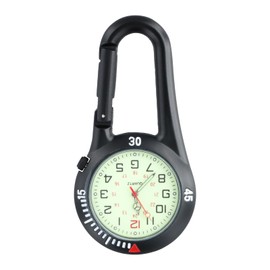 Ziyonix Pocket Watch with Carabiner, Nurse's Watch, Emergency Service Accessories, Watch Carabiner with Carabiner with Luminous Nurse Watch, Pocket Watch for Nurses, Outdoor Activities, black