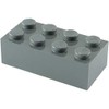 2x4 Stone Gray Building Bricks, Pack of 180, Grey Building