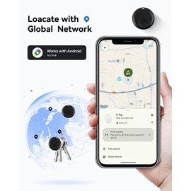 Spedal Android Tracker Tag, Google Certified Bluetooth Locator for Android Devices, Compatible with Google Find Hub, Item Finder for Keys, Luggage, Backpack, Wallet (Black, 1 Pack)