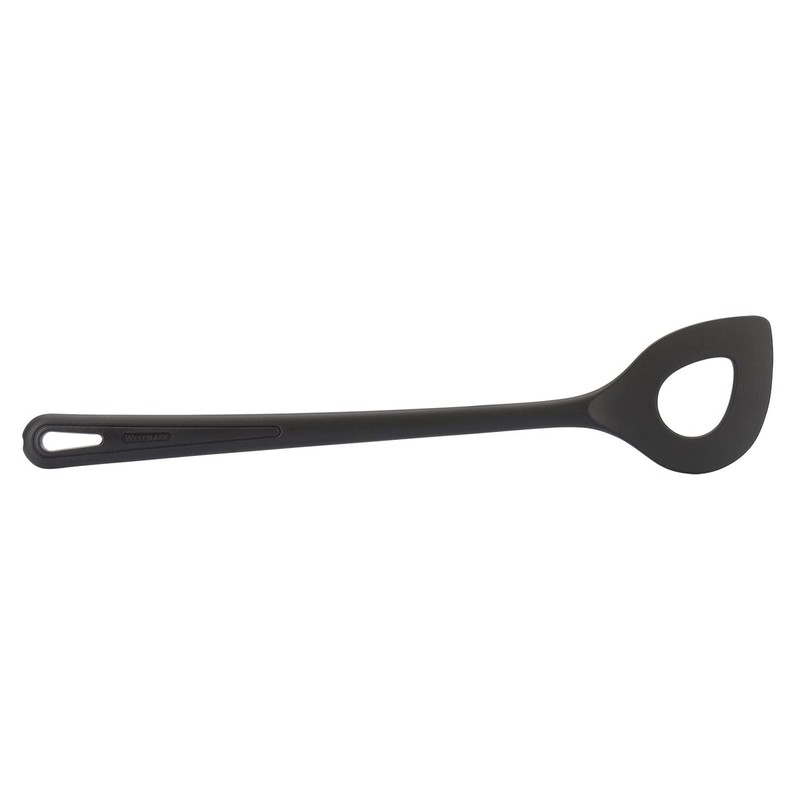 Westmark Pointed Hole Spoon/Cooking Spoon, Length: 30 cm, Gentle, Black,
