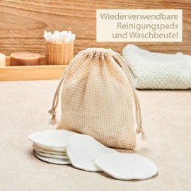 MiCasa SuCasa Waschbare Gesichtsreinigungspads aus Bambus - 8er Set mit Waschbeutel – Sanfte & nachhaltige Reinigung für Gesicht & Augen – Wiederverwendbare Make-Up Entferner Pads für alle Hauttypen