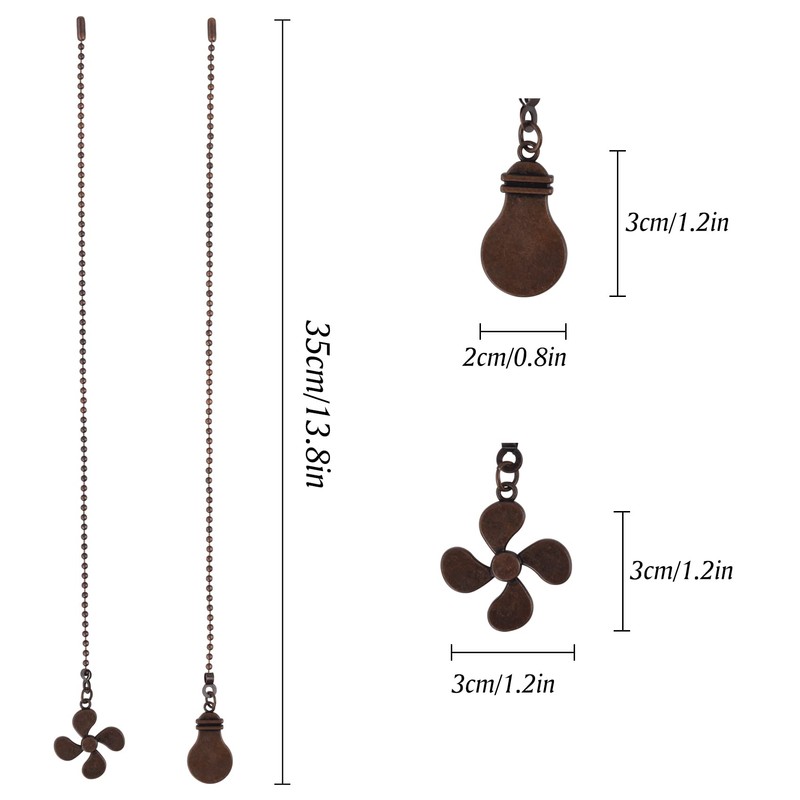 4PCS Ceiling Fan Pull Chain,14" Ceiling Fan Chain Extra Long