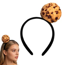YUEELI Cute Cookie Headband for Women, Funny Cookie Headband Spa Makeup Hairband Halloween Headpiece Funny Food Costume Accessories
