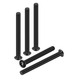 DTGN M8-1.25x80mm Button Head Socket Cap Screws - 6Pack - Good for Road Bicycle, Mountain Bike, Auto, Motorcycle - Carbon Steel Black Oxide - Hex Drive Fasteners