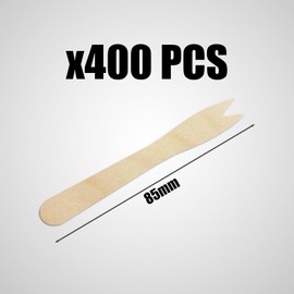 400 Pieces Wooden Forks Wooden Cutlery Picnic Supplies Camping Party Tableware Wooden Cocktail Picks Perfect for Kebabs French Fries (Original Color)