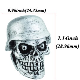 Abfer Skull Air Tire Valve Stem Cap Car Wheel Tyre Dust Pressure Caps Fit Most Vehicle Truck Motorcycles Bikes (Silver)