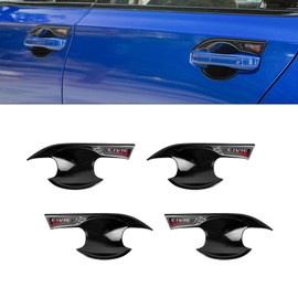 x xotic tech Exterior Door Handle Bowl Cover Trim, Glossy Black, Compatible with Honda Civic 11th Gen 2022 2023 2024 2025