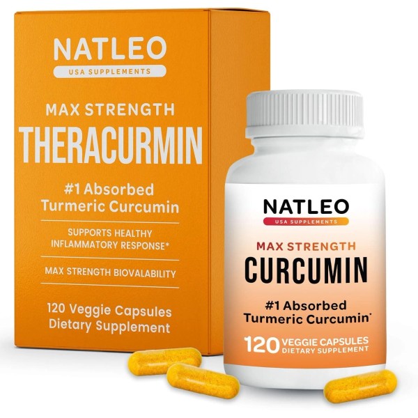 Natleo USA Supplements Theracurmin Turmeric Curcumin Supplement, 120 Count, 120
