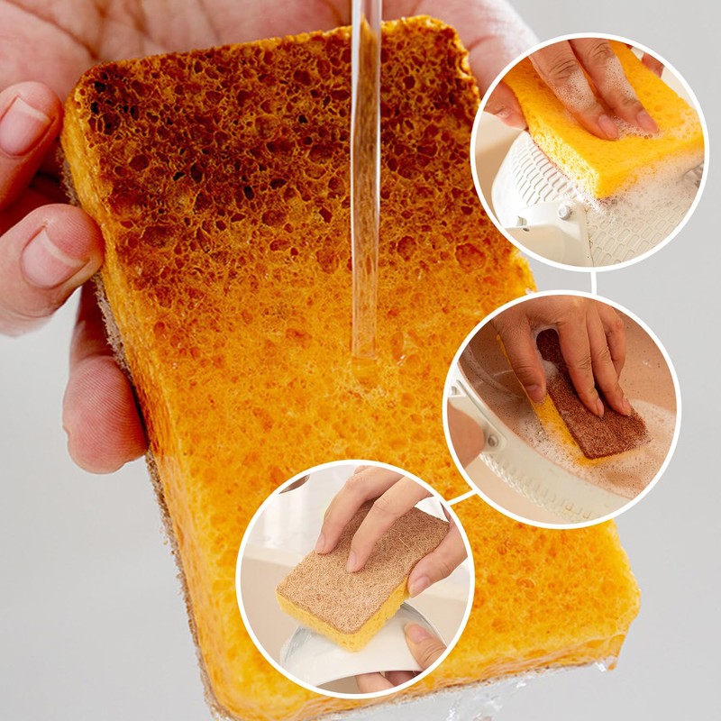 LSYYSL 8 Pieces Cleaning Sponge Brushes And 2 Pieces Crevice