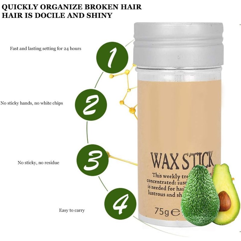 BOSPMLI Palo de cera para el cabello, borde del cabello