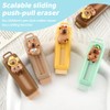 HQRKOTM 4 Pieces Capybara Retractable Eraser with 4 Pieces Eraser