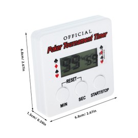 KOMBIUDA Poker Timer Countdown Stopwatch Mahjong Timer Casinotimer Poker Dealer Button with Timer Board Timer Poker Shot Clock Countdown Timer Timers White Electronic Component