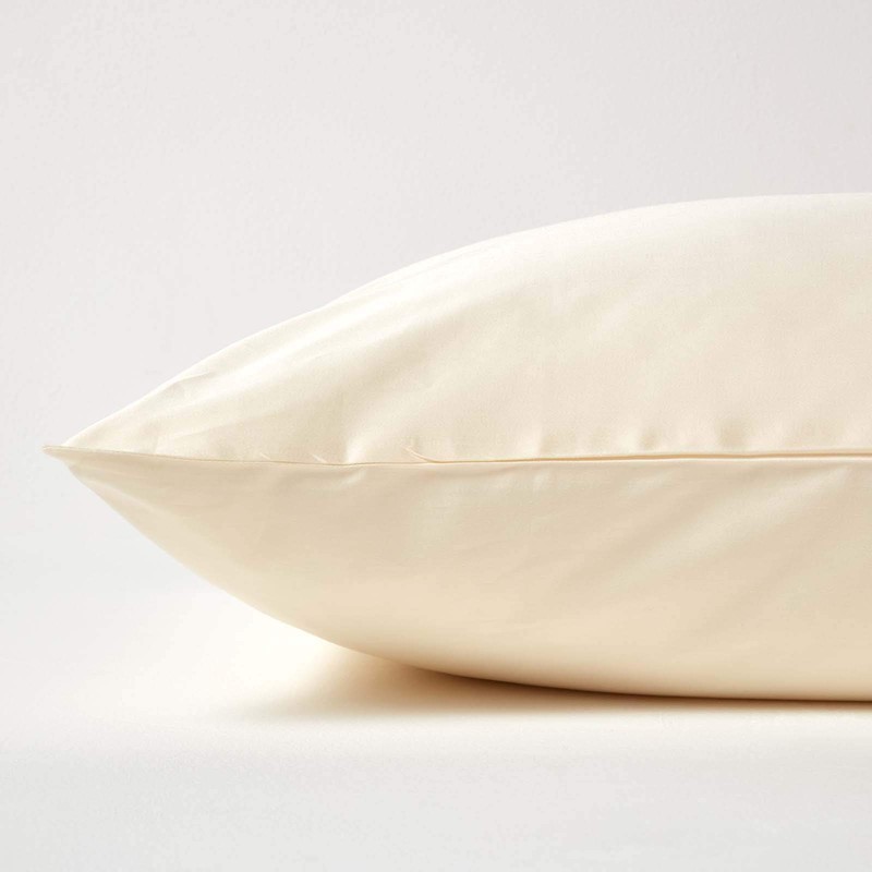 Homescapes Organic Pillowcase 48 x 74 cm Cream Vanilla 100%
